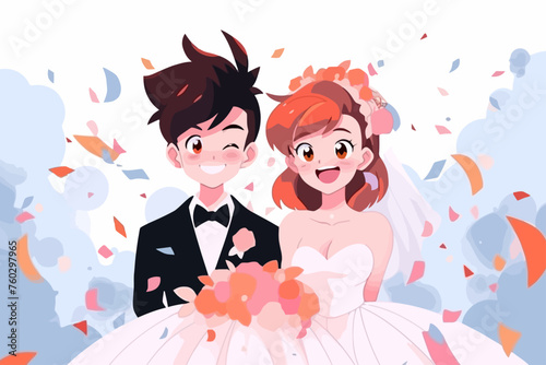 Wedding Love Couple Cartoon