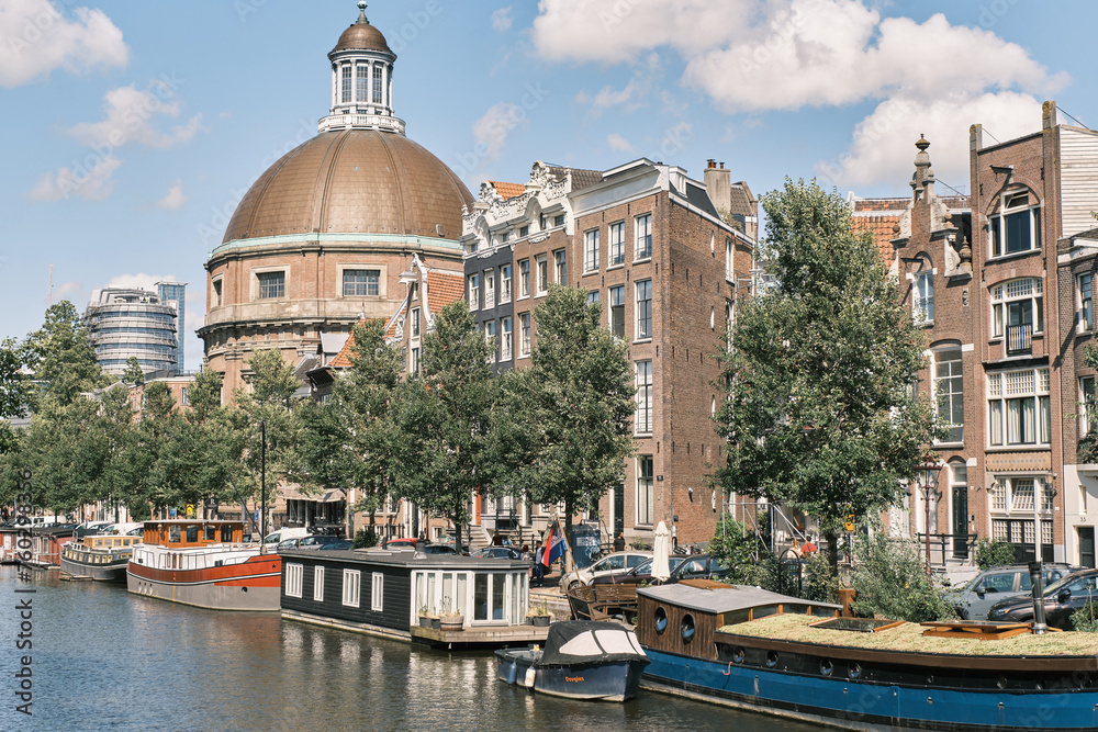 Amsterdam city canal street landscape
