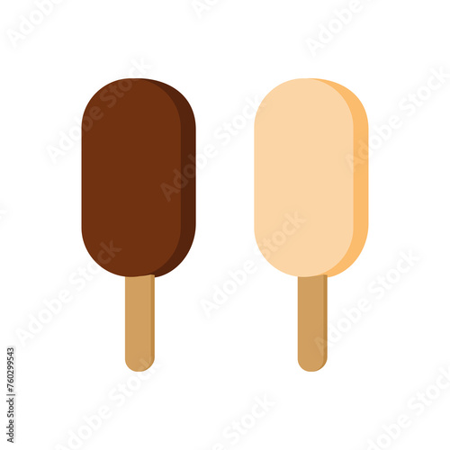 Popsicle (Eskimo pie) icons set. A type of ice cream, a symbol of sweet, cold or dessert. Ice lolly.