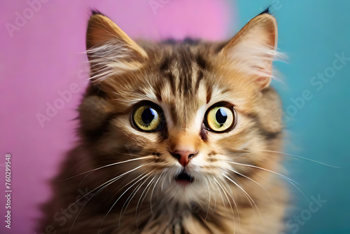 a innocent cat looking curiosity, AI Generative