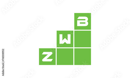 ZWB initial letter financial logo design vector template. economics, growth, meter, range, profit, loan, graph, finance, benefits, economic, increase, arrow up, grade, grew up, topper, company, scale photo