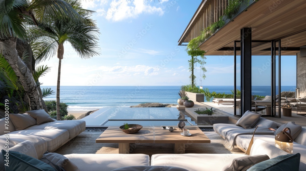 Beach living on sea view