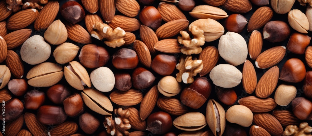 Variety of Nuts and Almonds Mix - Healthy and Nutritious Snack Conceptual Still Life Variety of Nuts and Almonds Mix - Healthy and Nutritious Snack Conceptual Still Life