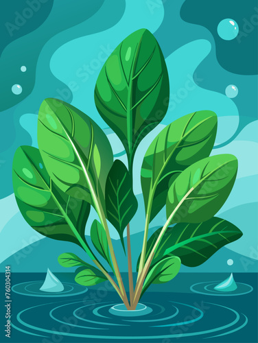 A vibrant green spinach water background with swirling ripples and subtle patterns.