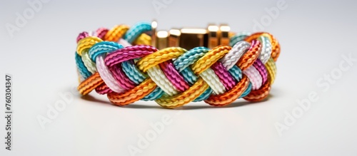 Vibrant Woven Bracelet with Gold Clasp - Colorful Handmade Jewelry for Boho Chic Looks