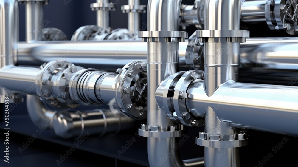 Industrial Pipes with Control Valves and Gauges in a Manufacturing Plant Industrial Pipes with Control Valves and Gauges in a Manufacturing Plant