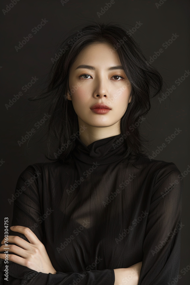 A beautiful woman in dark academic style A beautiful woman in dark academic style