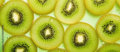 Vibrant Sliced Kiwi Fruit Arrangement with Fresh Juicy Segments and Seeds