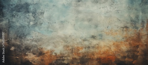 Mesmerizing Abstract Painting Depicting a Serene Blue and Brown Sky Landscape