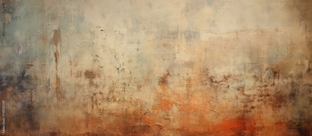Vivid Abstract Painting with Warm Brown and Orange Tones for Artistic Background Creation