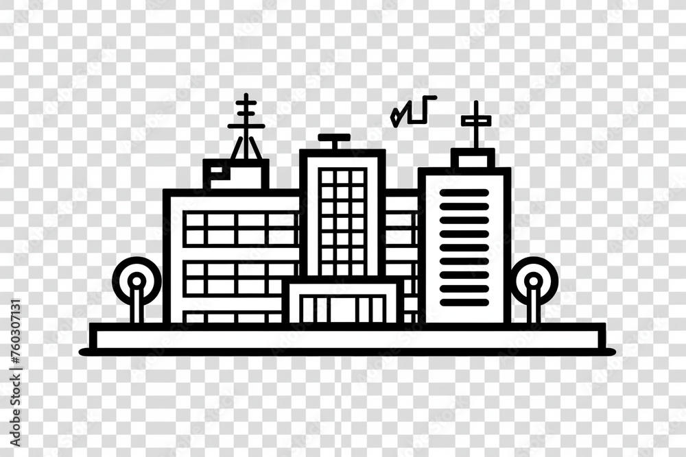 illustration of buildings on a transparent background