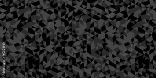Abstract geometric wall tile and metal cube background triangle wallpaper. Gray and black polygonal background. Seamless geometric pattern square shapes low polygon backdrop background. 