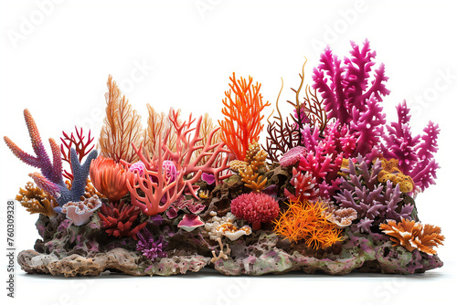 Coral Reef isolated on White Background aquarium insert 
