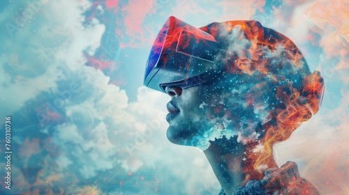 A woman wearing a virtual r...
