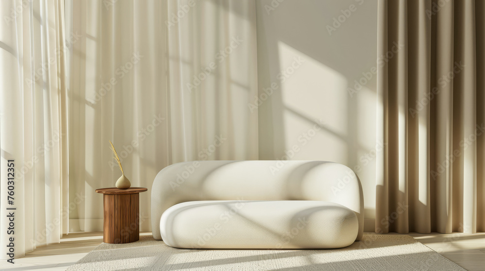 Minimalist home decor design with a sofa and white walls Minimalist home decor design with a sofa and white walls