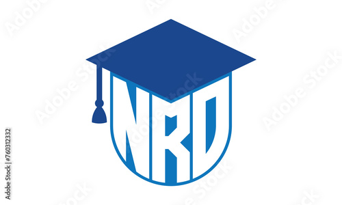 NRO initial letter academic logo design vector template. school college logo, university logo, graduation cap logo, institute logo, educational logo, library logo, teaching logo, book shop, varsity	 photo