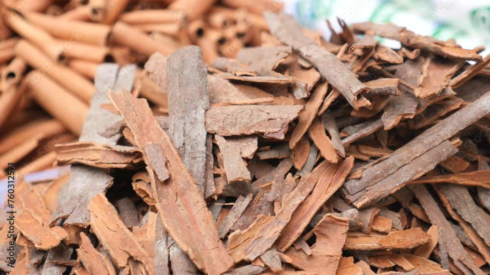 stack of Cinnamon sticks selling on spice bazar stack of Cinnamon sticks selling on spice bazar