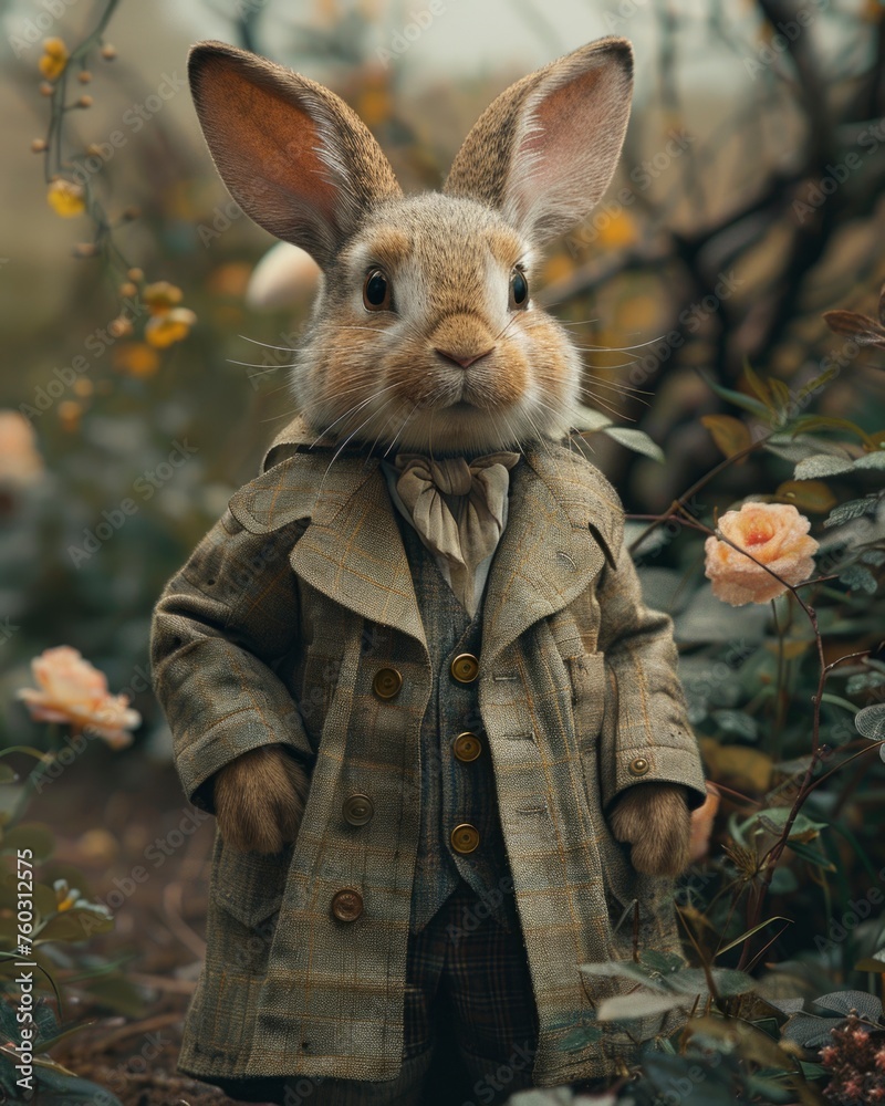 Obraz premium Easter rabbit. card for invitation. seasonal, religious holiday concept. Spring card.