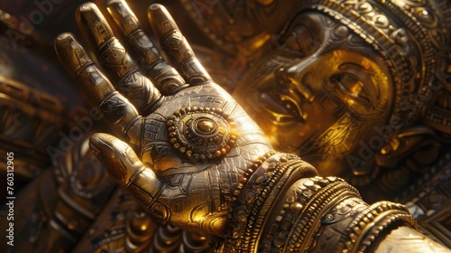 Hindu God Ganesha, close-up of hands.