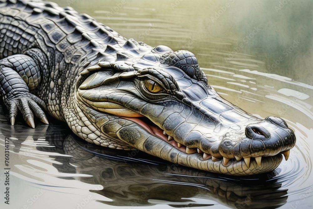 Obraz premium the creature with a crocodile head