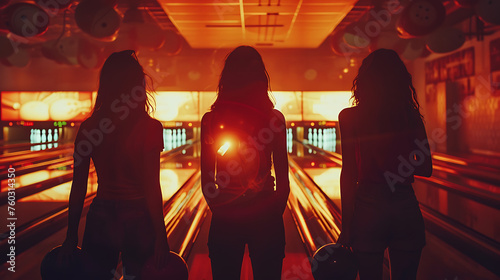 Dynamic Scene with Four People and Bowling Balls for Fun and Entertainment, Generative AI

 photo