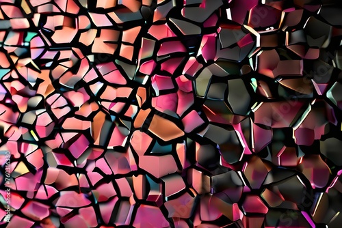 Pink and black texture abstract background linear wave voronoi magic noise wallpaper brick musgrave line gradient 4k hd high resolution stripes polygon colors stars clouds Generative AI photo