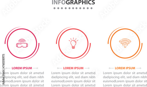 Vector business template for presentation. Timeline infographic design element and number options. Business concept with 3 steps. Can be used for workflow layout, diagram, annual report, web design.