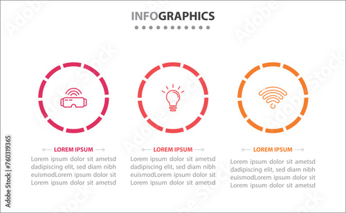 Vector business template for presentation. Timeline infographic design element and number options. Business concept with 3 steps. Can be used for workflow layout, diagram, annual report, web design.