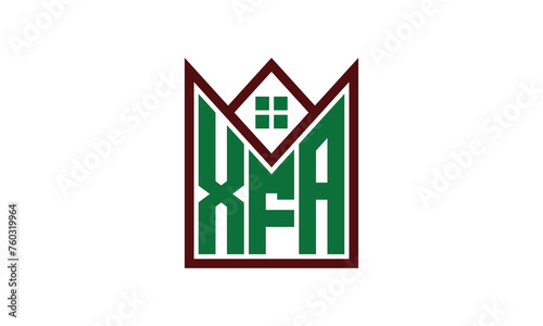 XFA initial letter real estate builders logo design vector. construction, housing, home marker, property, building, apartment, flat, compartment, business, corporate, house rent, rental, commercial photo