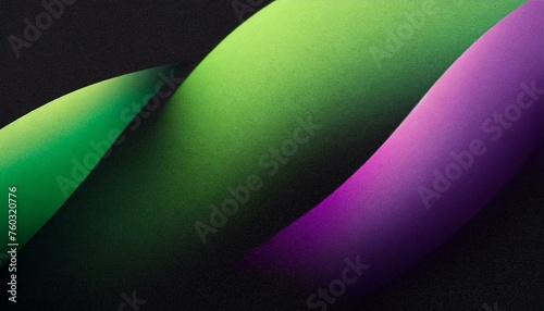 Spectral Intrigue: Abstract Purple and Green Shapes on Black Noise Texture