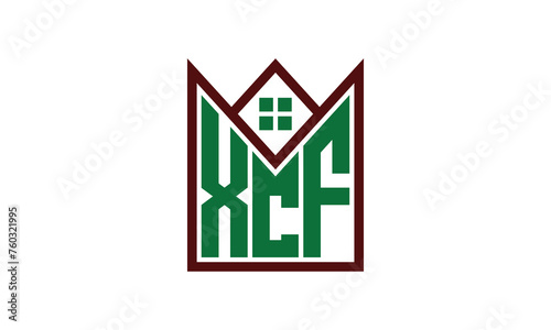 XCF initial letter real estate builders logo design vector. construction, housing, home marker, property, building, apartment, flat, compartment, business, corporate, house rent, rental, commercial photo