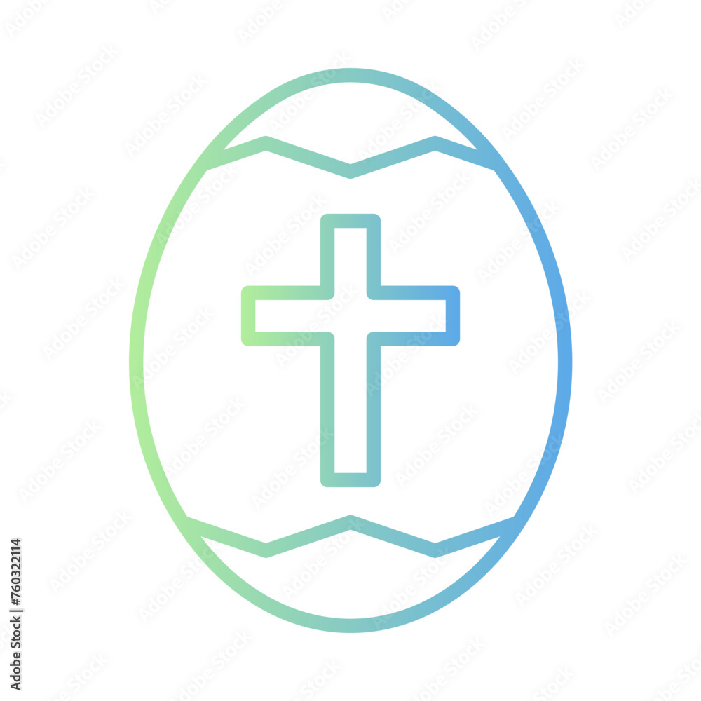 Fototapeta premium Easter Egg Gradient Linear Style