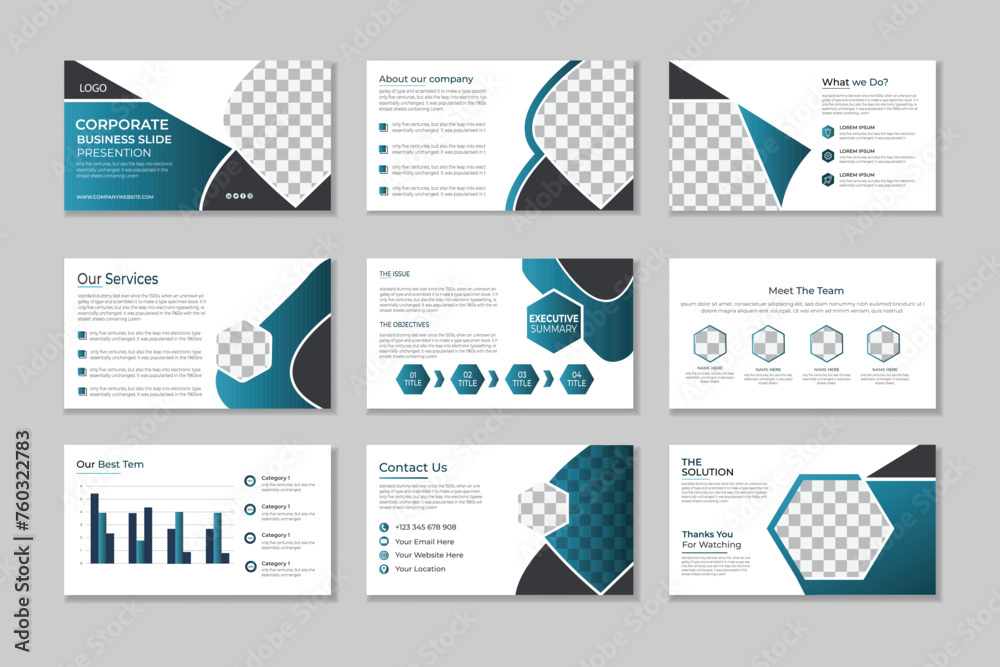 Editable business presentation template in modern design set.Business Presentation Design Template