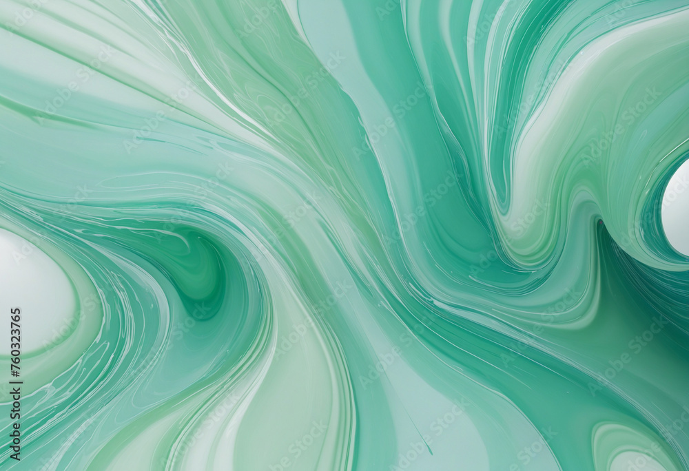 a soothing flow of mint green and seafoam blue abstract shape
