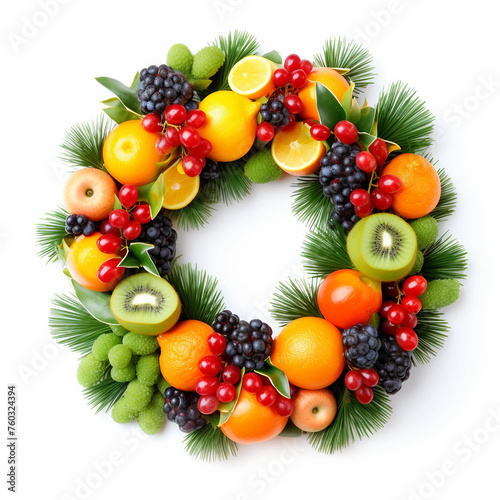 christmas wreath with berries