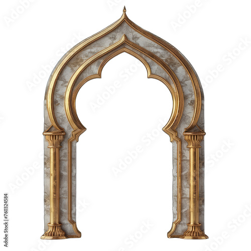 Wallpaper Mural Arabic Golden Arch Design for Muslim Festivals, 3D Render Torontodigital.ca