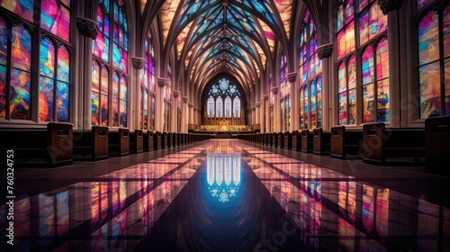 stained cathedral church building illustration glass nave, altar vault, organ choir stained cathedral church building