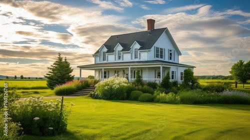 vintage home farmhouse building illustration country barn, wood kitchen, porch garden vintage home farmhouse building photo