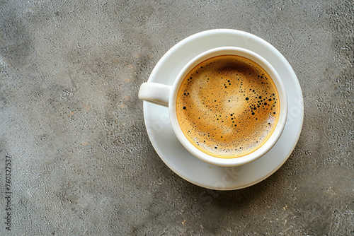 Immerse yourself in the first-person perspective of coffee, featuring a close-up shot with realistic depth and right copy space. AI generative technology refines image quality. photo