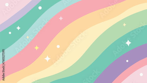Abstract background with pastel colored stripes and stars. Vector illustration. photo