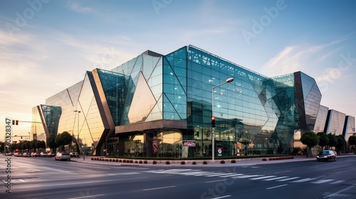 steel architecture mall building illustration urban shopping, commercial facade, interior exterior steel architecture mall building