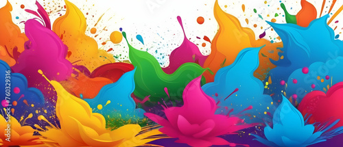 Abstract colorful holi background card design for color festival of India celebration greetings