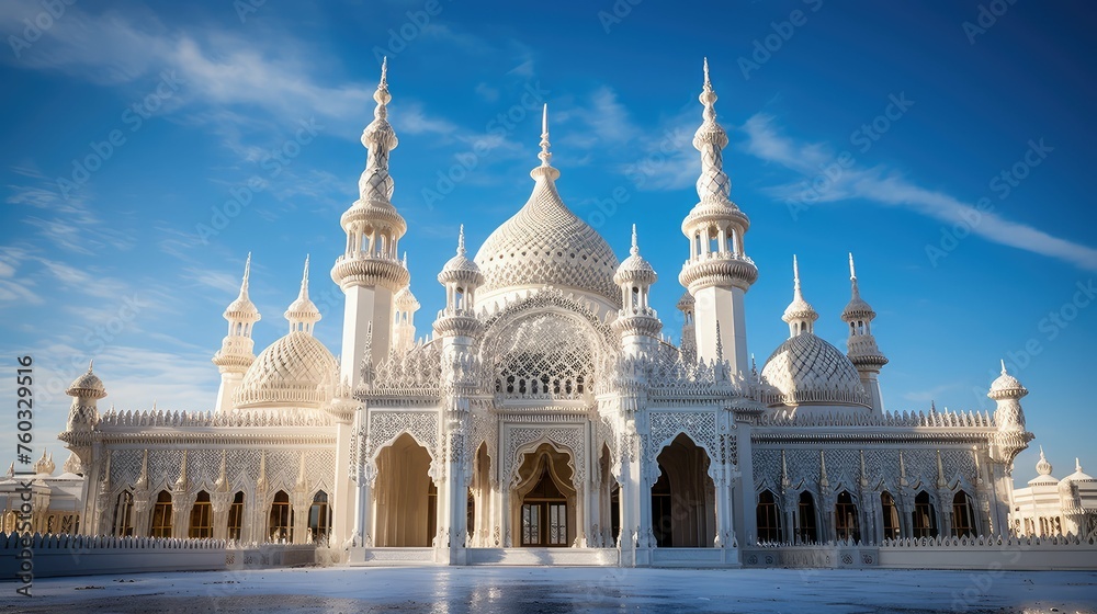 Obraz premium architecture monument mosque building illustration historic landmark, structure dome, prayer worship architecture monument mosque building