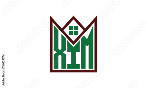 XIM initial letter real estate builders logo design vector. construction, housing, home marker, property, building, apartment, flat, compartment, business, corporate, house rent, rental, commercial photo
