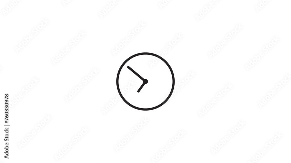 Clock icon animation on white background. 4k video Clock icon animation on white background. 4k video