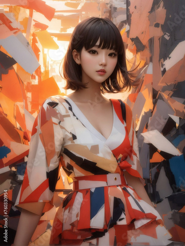 The Ai Idol is, Fashion abstract art design concept.