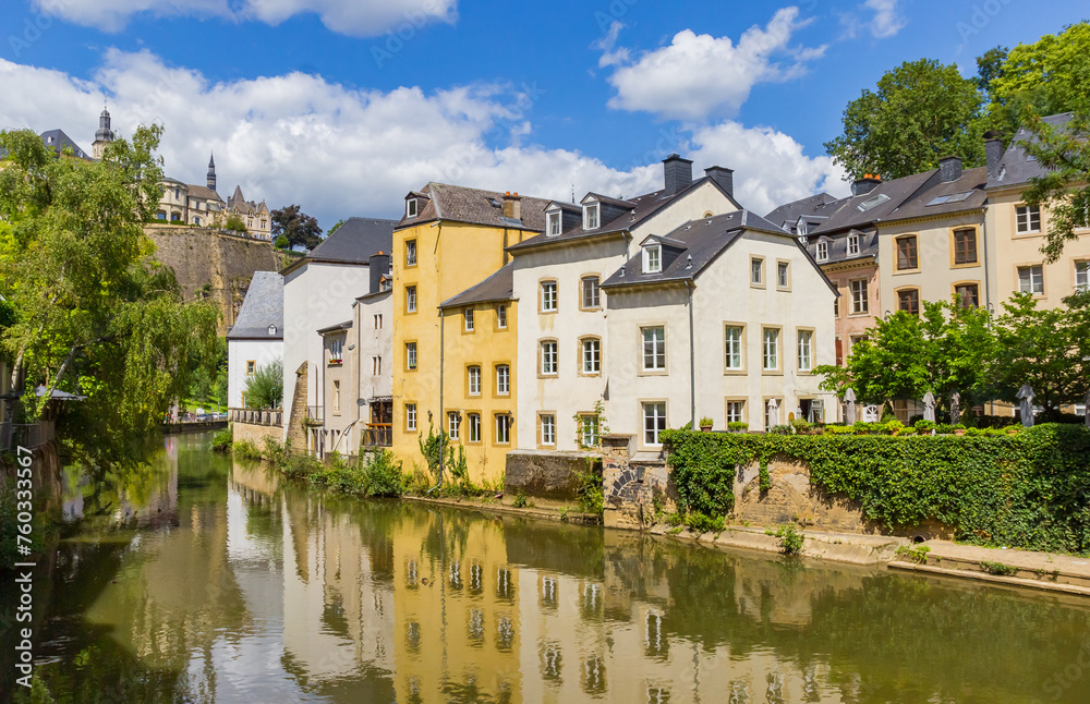 Houses at the Alzette river in Grund, Luxembourg city