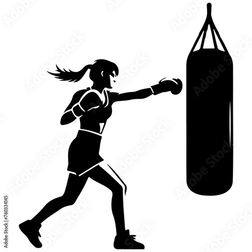 Female Boxer Silhouette.