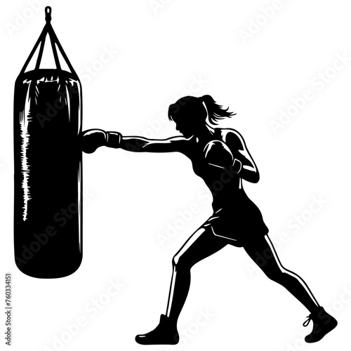 Female Boxer Silhouette.