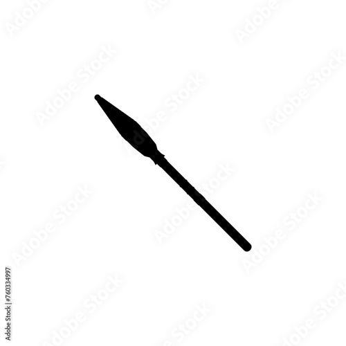 Silhouette of Rocket Grenade on the Rocket Propelled Grenade or RPG, Flat Style, can use for Art Illustration, Pictogram, Website, War News or Graphic Design Element. Vector Illustration
